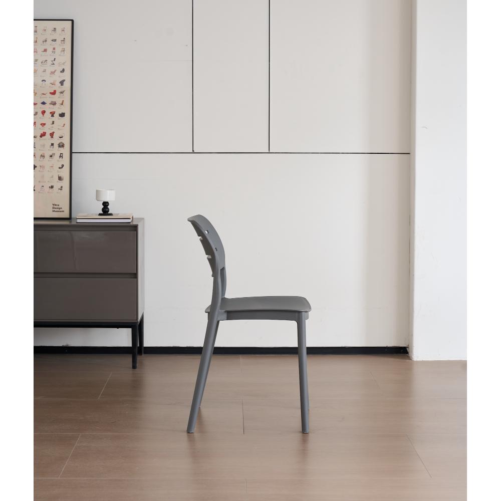 Silla Harriman, Gris Oscuro, Con medio espaldar y diseño minimalista X2