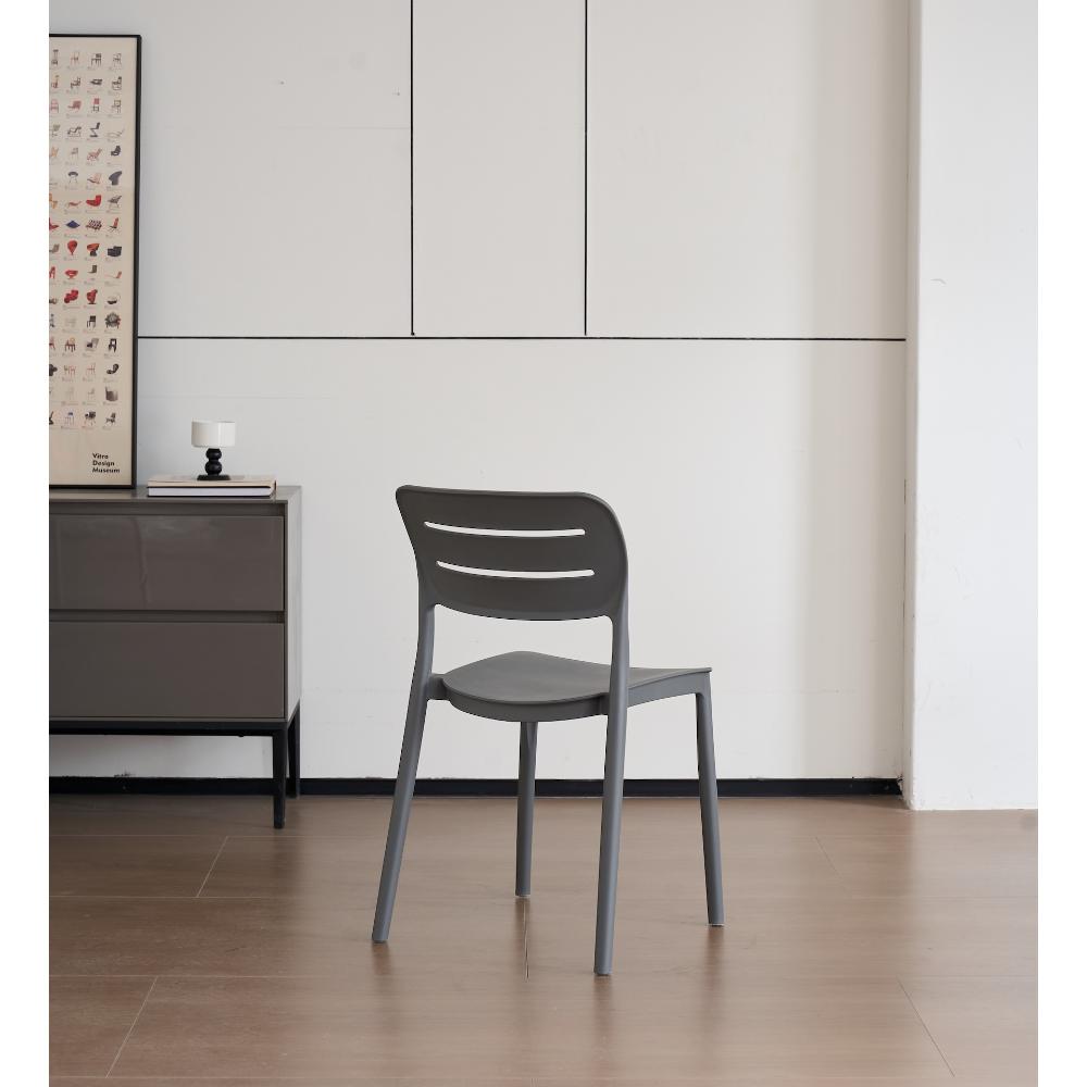 Silla Harriman, Gris Oscuro, Con medio espaldar y diseño minimalista X2