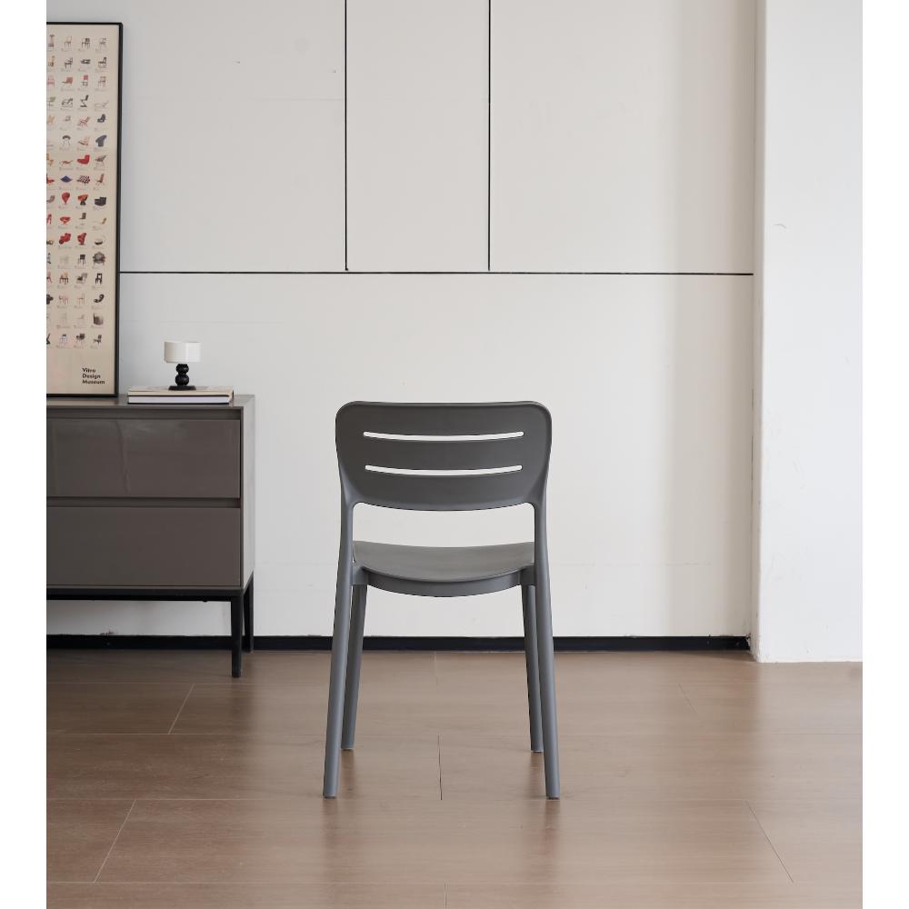 Silla Harriman, Gris Oscuro, Con medio espaldar y diseño minimalista X2