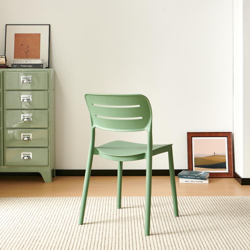 Silla Harriman, Verde, Con medio espaldar y diseño minimalista