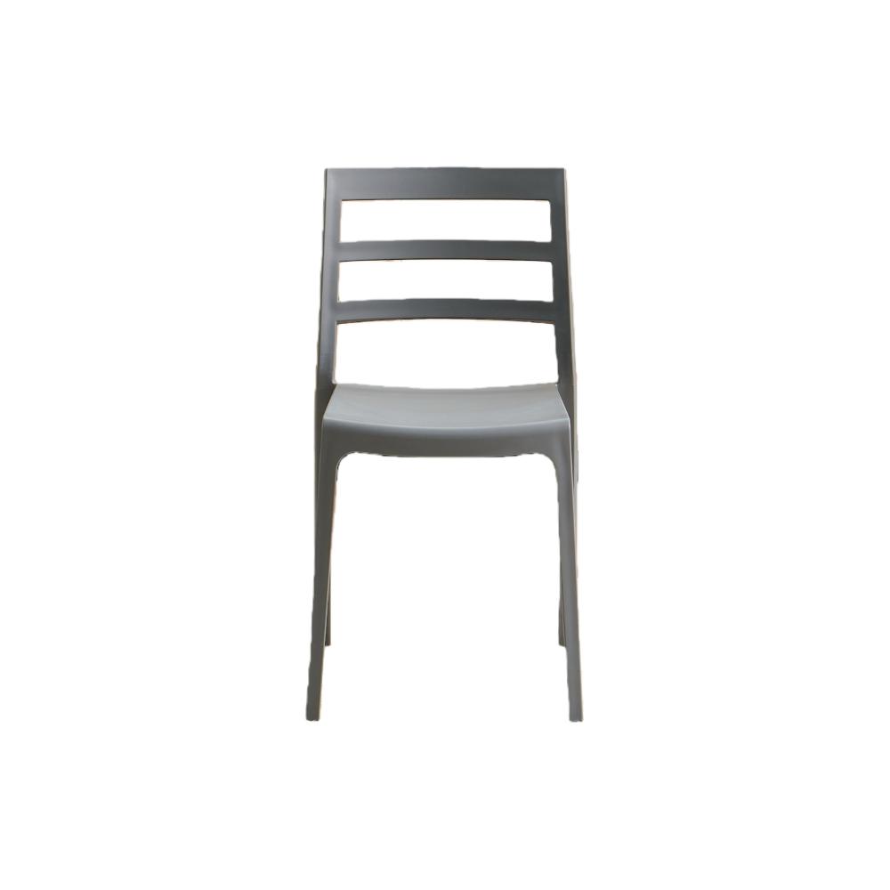 Silla New York, Gris Oscuro, Con espaldar en líneas y diseño minimalista