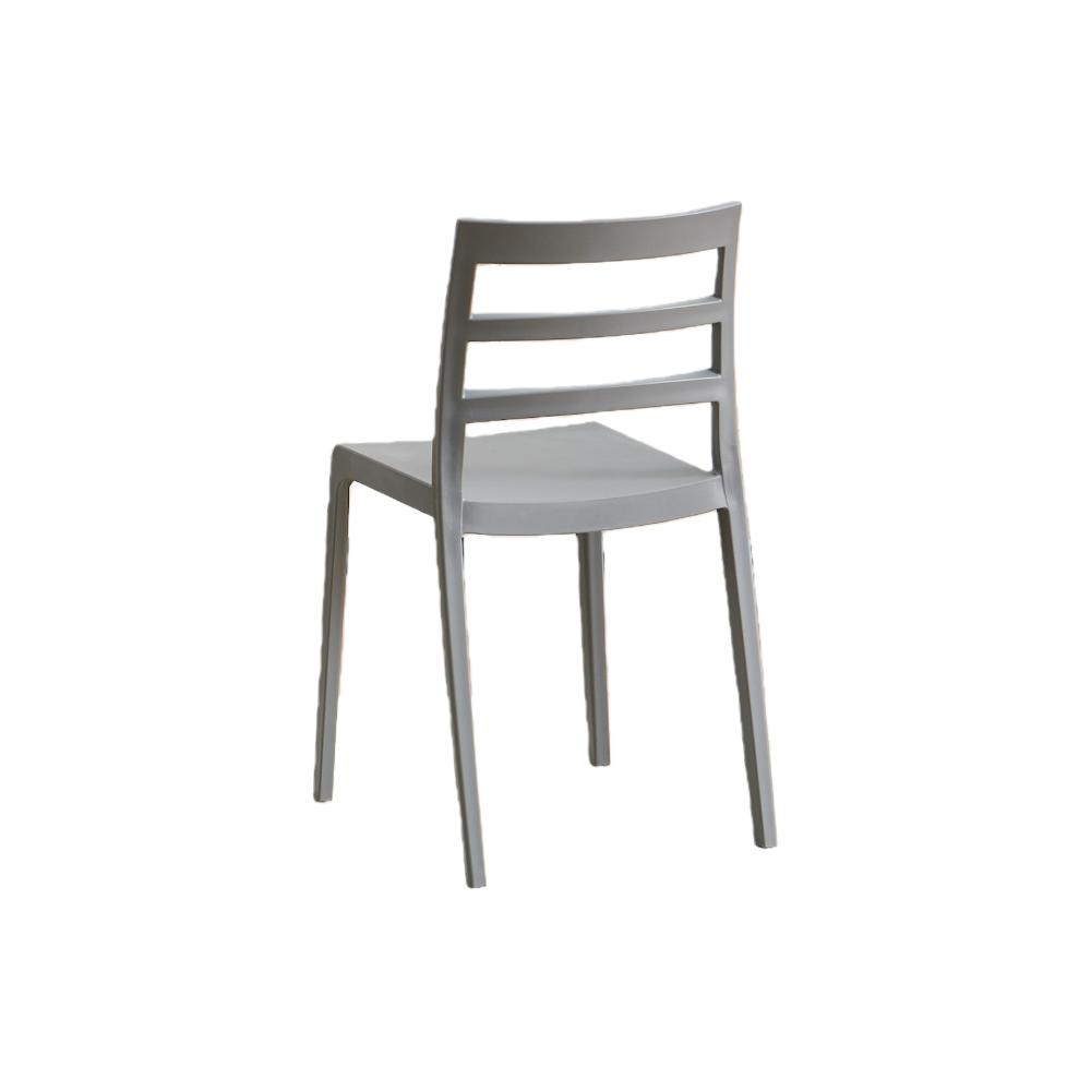 Silla New York, Gris Oscuro, Con espaldar en líneas y diseño minimalista