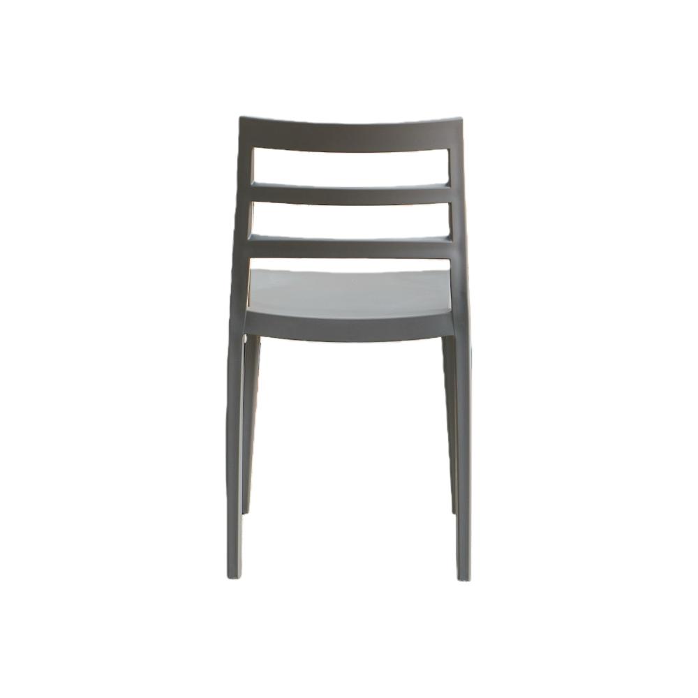 Silla New York, Gris Oscuro, Con espaldar en líneas y diseño minimalista