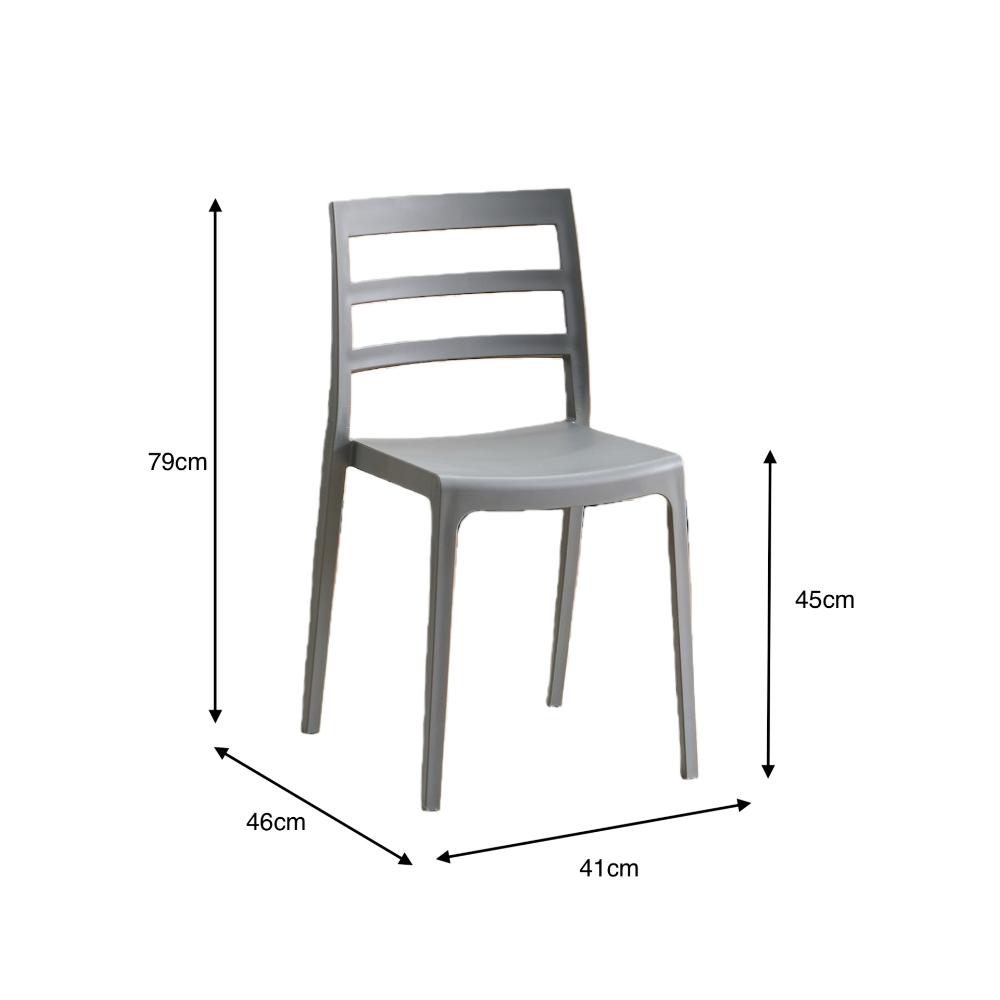 Silla New York, Gris Oscuro, Con espaldar en líneas y diseño minimalista