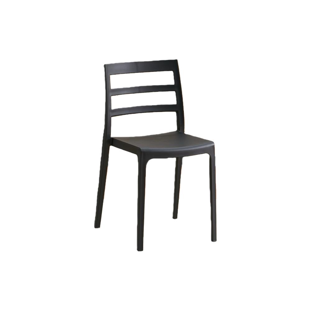 Silla New York, Negro, Con espaldar en líneas y diseño minimalista