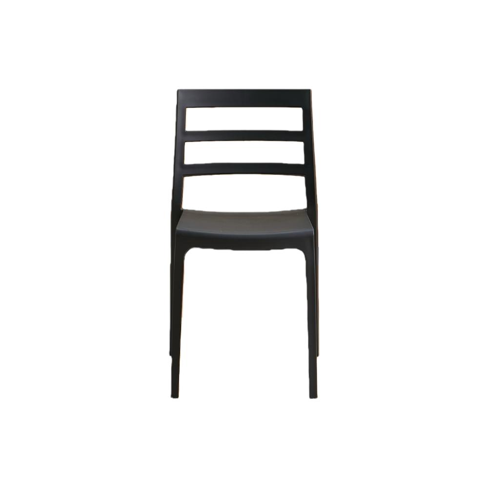 Silla New York, Negro, Con espaldar en líneas y diseño minimalista