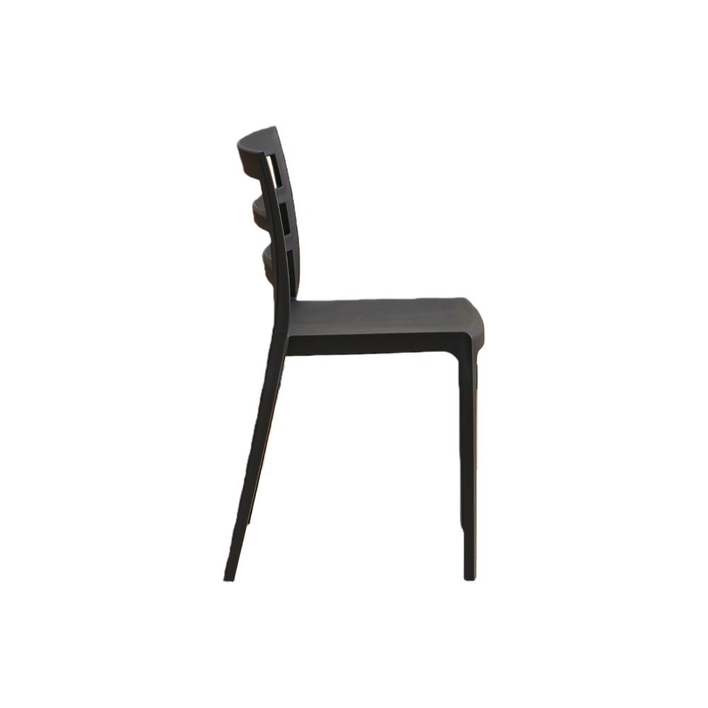 Silla New York, Negro, Con espaldar en líneas y diseño minimalista