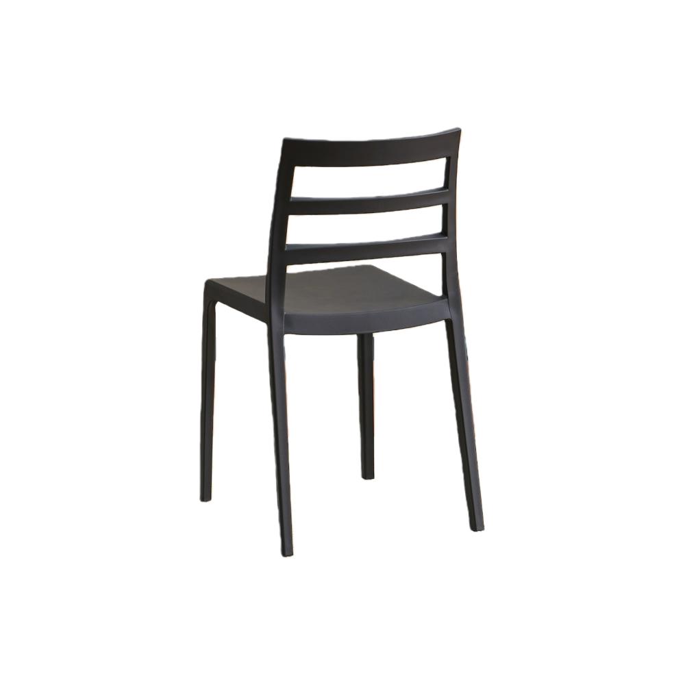 Silla New York, Negro, Con espaldar en líneas y diseño minimalista