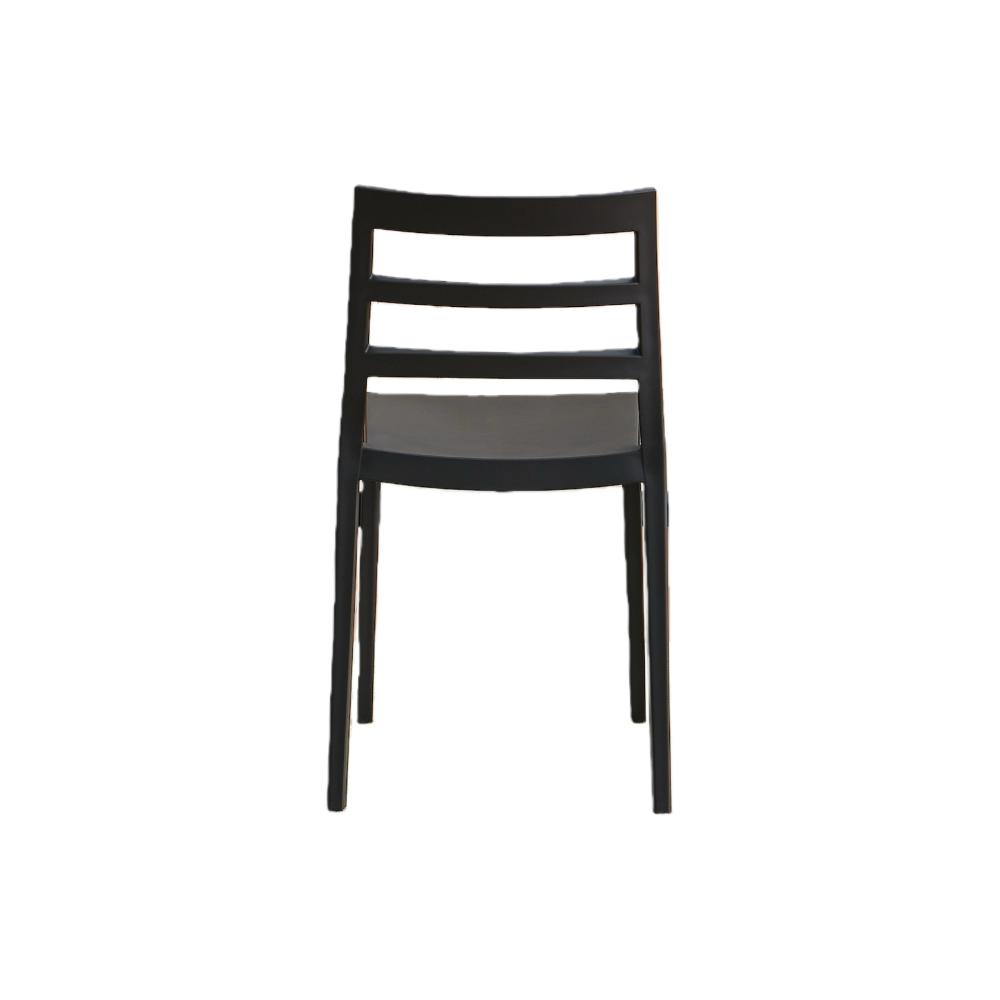 Silla New York, Negro, Con espaldar en líneas y diseño minimalista