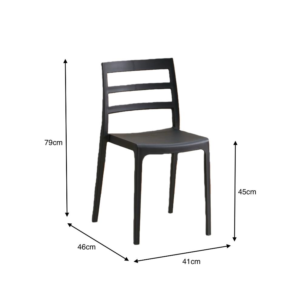 Silla New York, Negro, Con espaldar en líneas y diseño minimalista