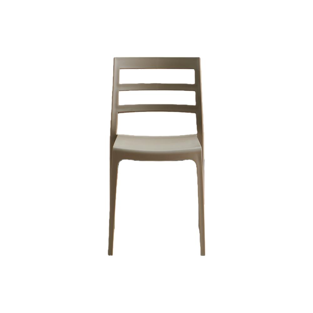 Silla New York, Taupe, Con espaldar en líneas y diseño minimalista