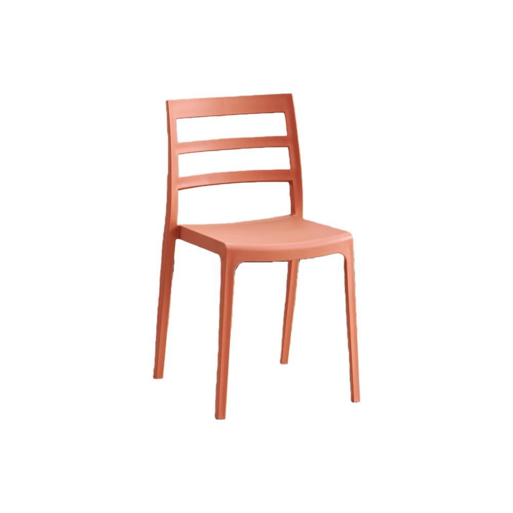 Silla New York, Terracota, con Espaldar en Líneas y Diseño Minimalista
