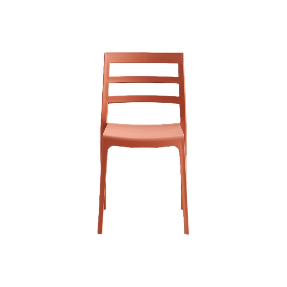 Silla New York, Terracota, con Espaldar en Líneas y Diseño Minimalista