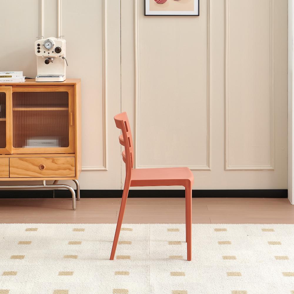 Silla New York, Terracota, con Espaldar en Líneas y Diseño Minimalista