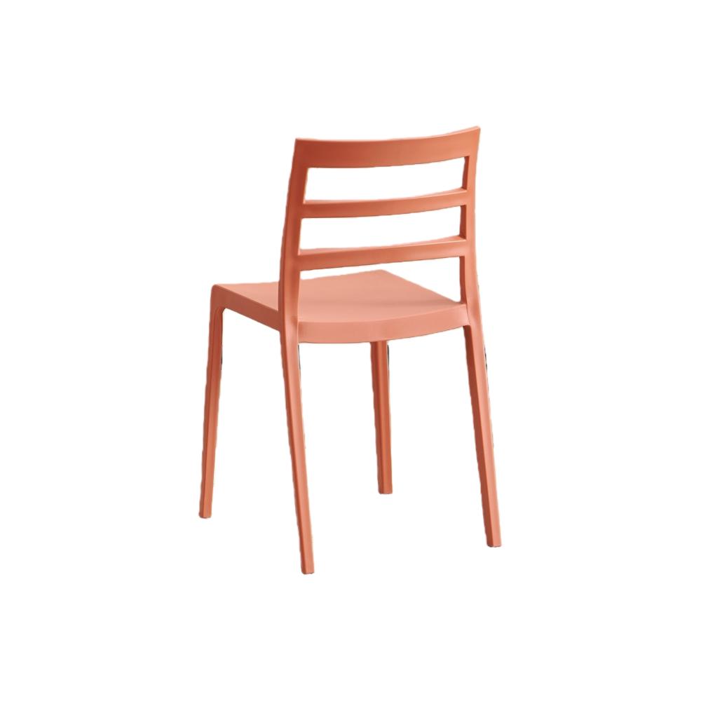 Silla New York, Terracota, con Espaldar en Líneas y Diseño Minimalista