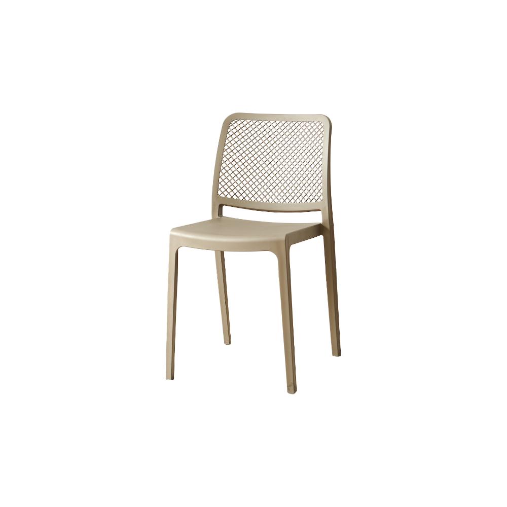 Silla Manhattan, Taupe, Con espaldar en rejilla y diseño minimalista X4