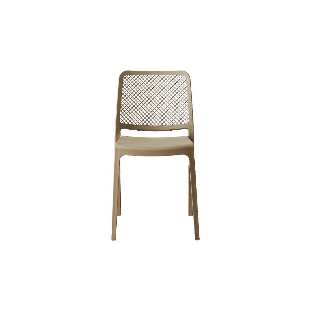 Silla Manhattan, Taupe, Con espaldar en rejilla y diseño minimalista X4