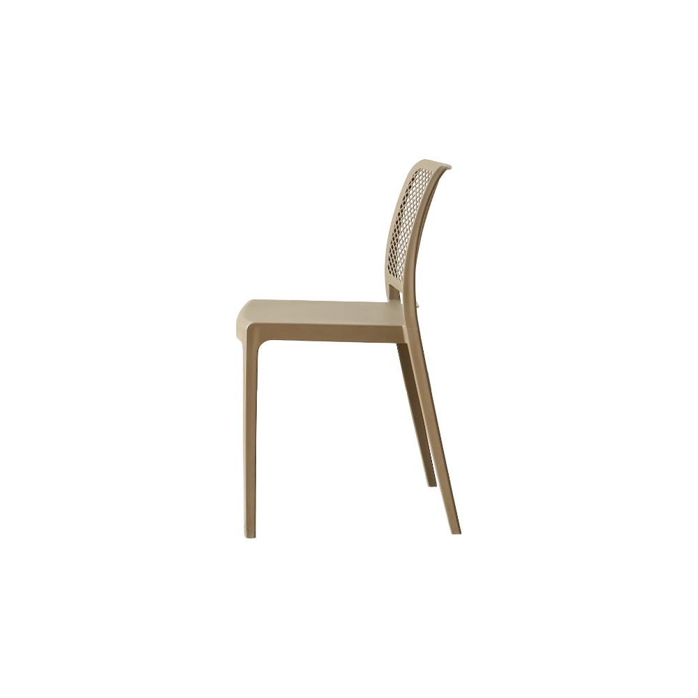Silla Manhattan, Taupe, Con espaldar en rejilla y diseño minimalista X4