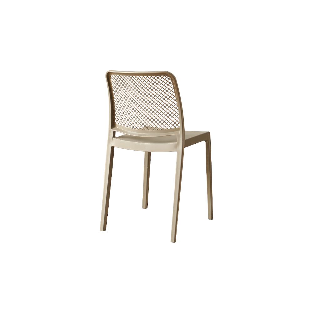 Silla Manhattan, Taupe, Con espaldar en rejilla y diseño minimalista X4