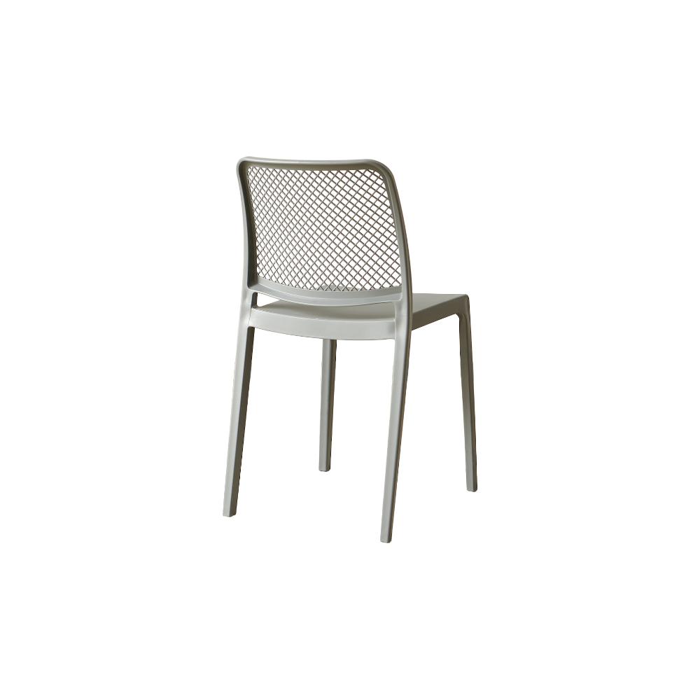 Silla Manhattan, Gris Oscuro, Con espaldar en rejilla y diseño minimalista