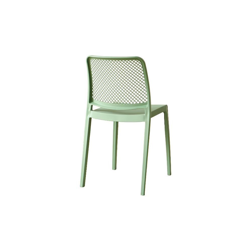 Set de 2 Sillas Manhattan, Verde, con Espaldar en Rejilla y Diseño Minimalista