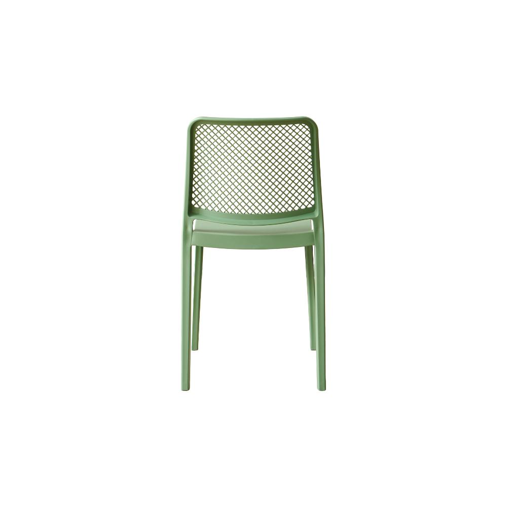 Set de 2 Sillas Manhattan, Verde, con Espaldar en Rejilla y Diseño Minimalista