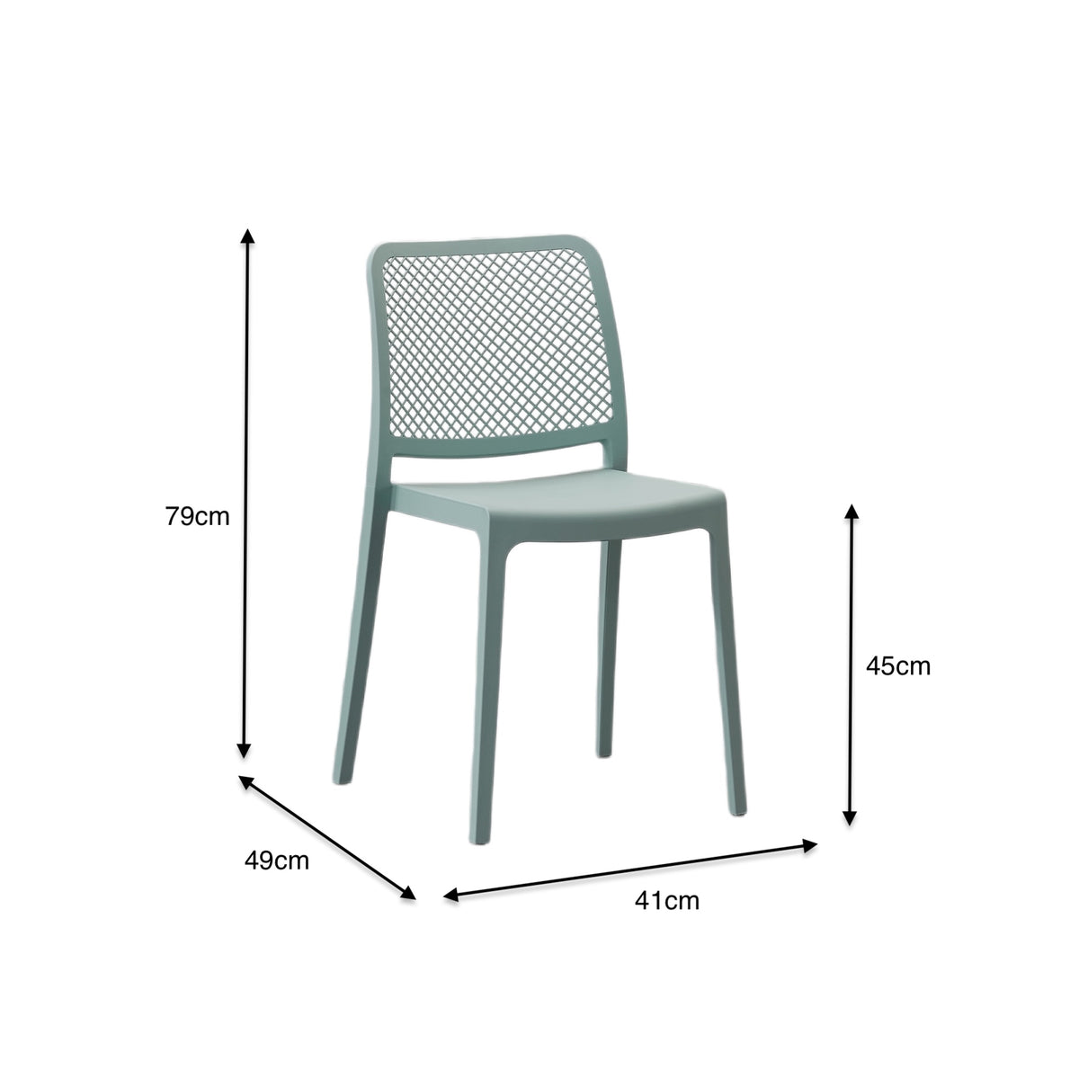 Silla Manhattan, Azul Claro, con Espaldar en Rejilla y Diseño Minimalista