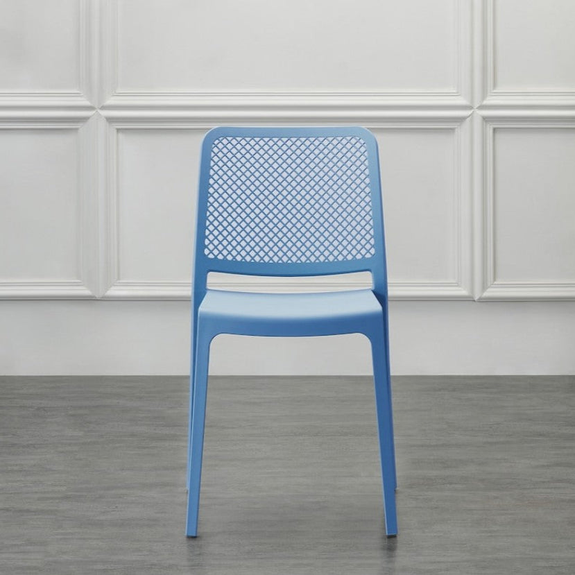 Set de 2 Sillas Manhattan, Azul Oceano, con Espaldar en Rejilla y Diseño Minimalista