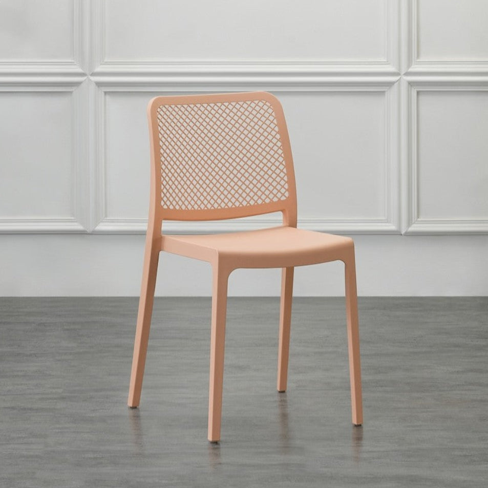 Set de 4 Sillas Manhattan, Mandarina, con Espaldar en Rejilla y Diseño Minimalista