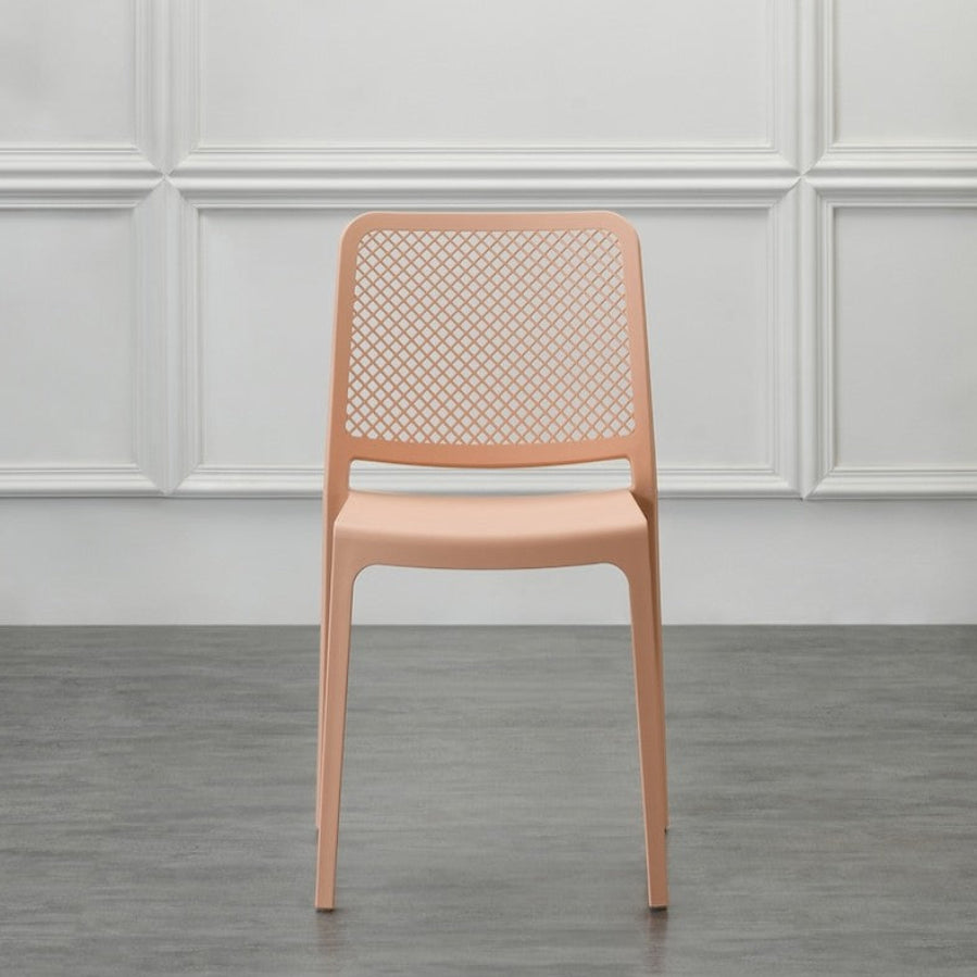 Set de 4 Sillas Manhattan, Mandarina, con Espaldar en Rejilla y Diseño Minimalista