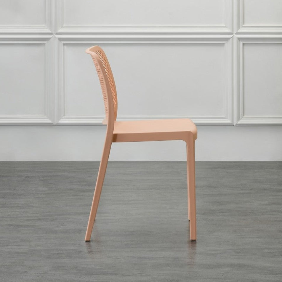 Silla Manhattan, Mandarina, con Espaldar en Rejilla y Diseño Minimalista