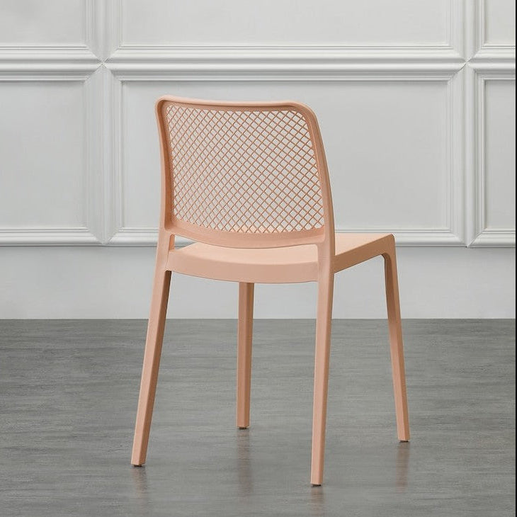 Silla Manhattan, Mandarina, con Espaldar en Rejilla y Diseño Minimalista