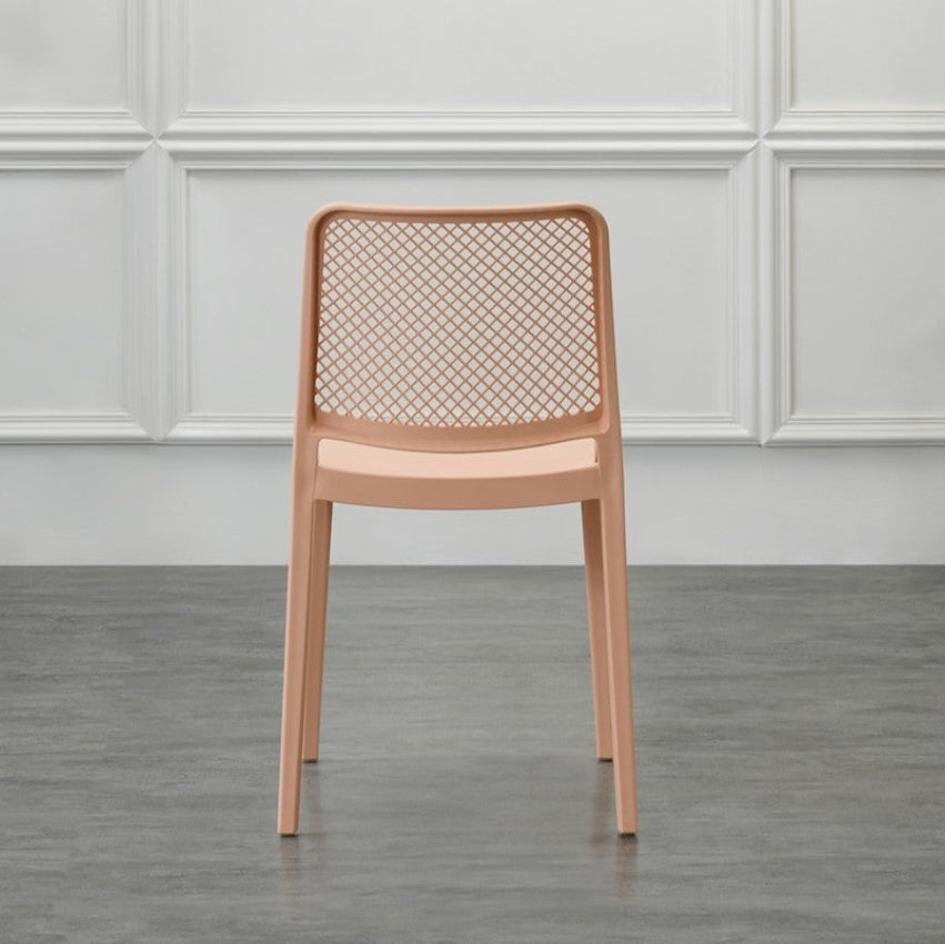 Set de 2 Sillas Manhattan, Mandarina, con Espaldar en Rejilla y Diseño Minimalista