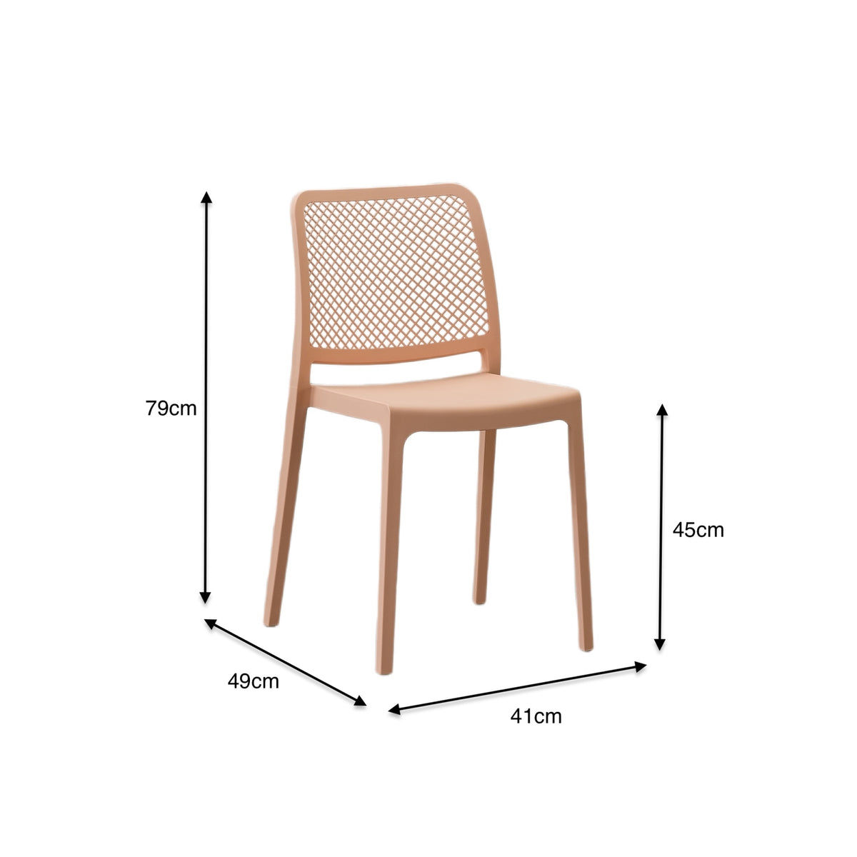 Silla Manhattan, Mandarina, con Espaldar en Rejilla y Diseño Minimalista