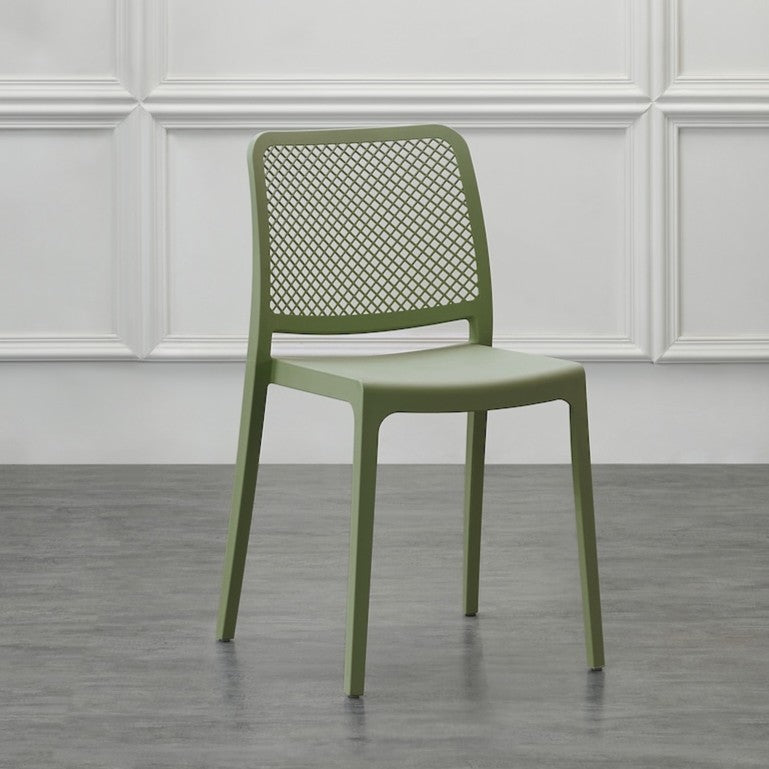 Silla Manhattan, Verde, con Espaldar en Rejilla y Diseño Minimalista