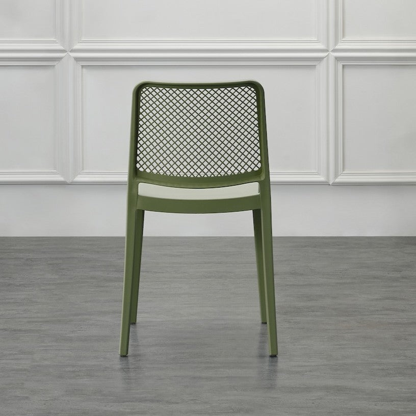 Silla Manhattan, Verde, con Espaldar en Rejilla y Diseño Minimalista
