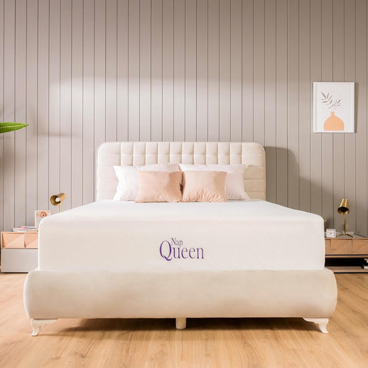 Colchón de espuma viscoelástica firme, tamaño Queen, tela de bambú, de 8