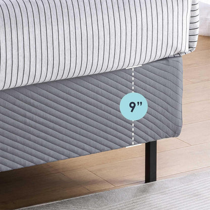 Base de colchón de 9 pulgadas de alto perfil con listones de acero resistente,