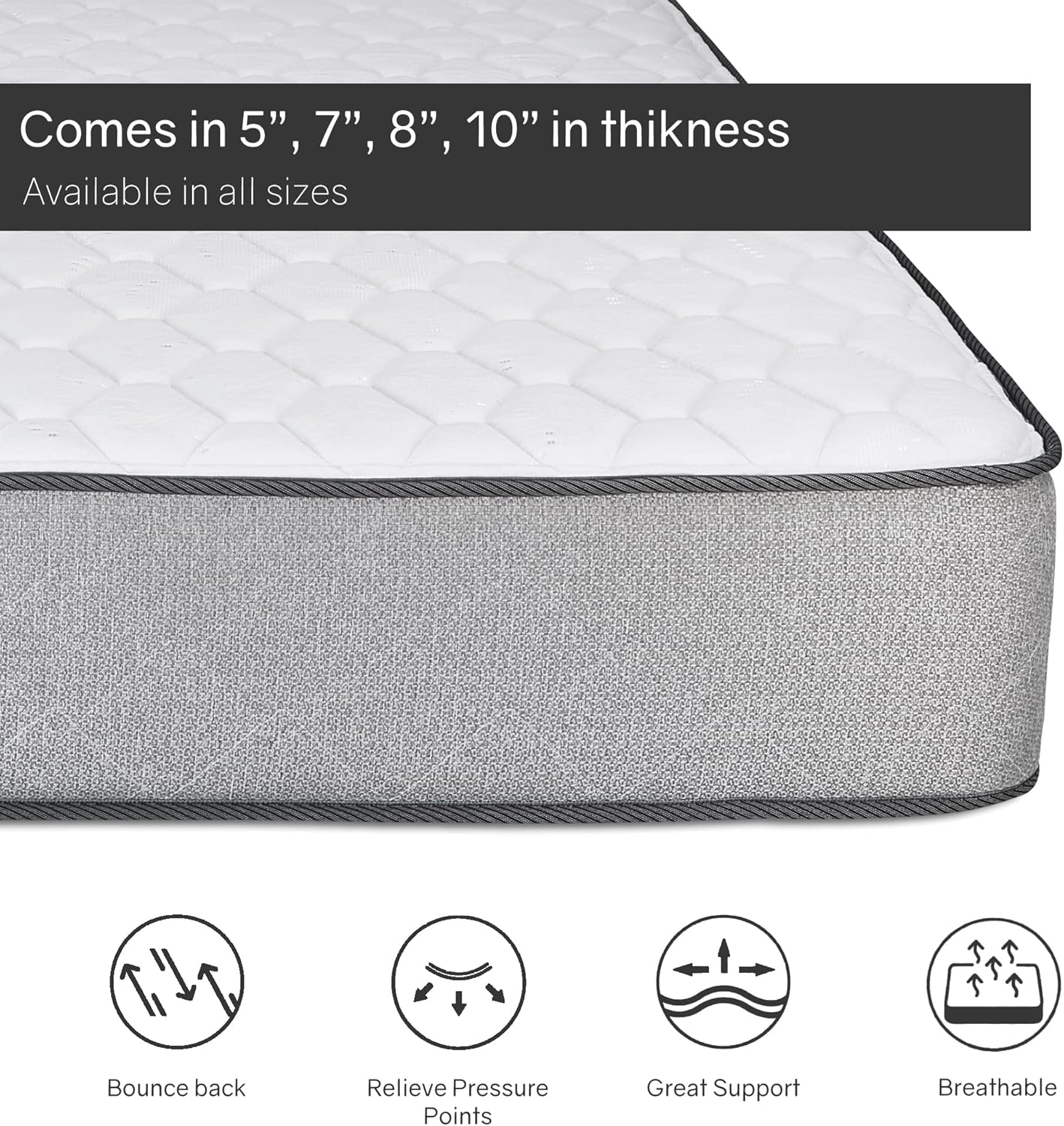 Colchón de espuma de alta densidad de 57810 pulgadas, cómodo colchón para un