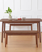 Aslan Mesa de comedor rectangular de madera de roble malayo de 59 pulgadas,