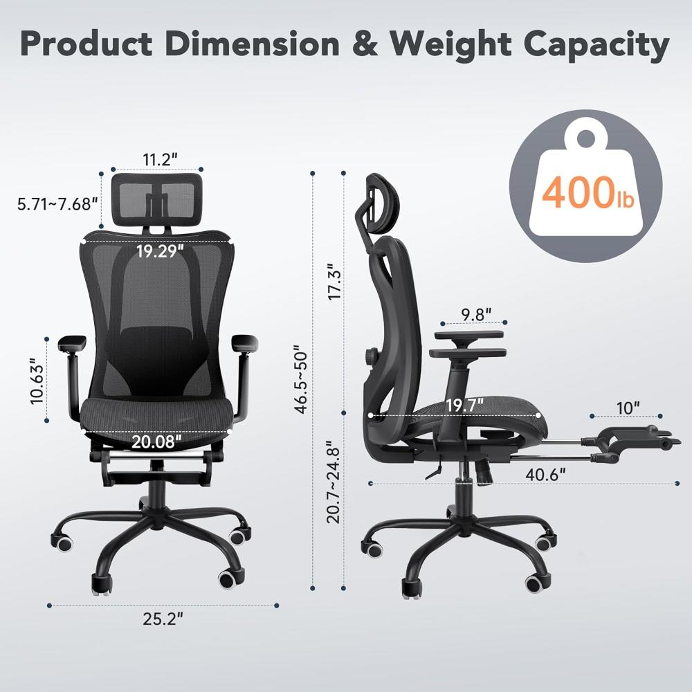 Silla de oficina Decofy Negro ergonómica