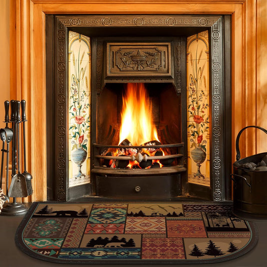 Demissle Alfombra para chimenea, chimenea, cabaña, suroeste, ignífuga,...