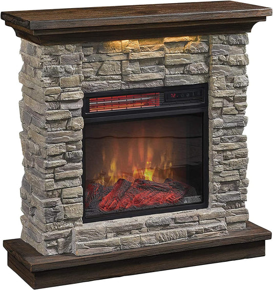 duraflame Chimenea eléctrica de pared con control remoto, piedra gris ahumado
