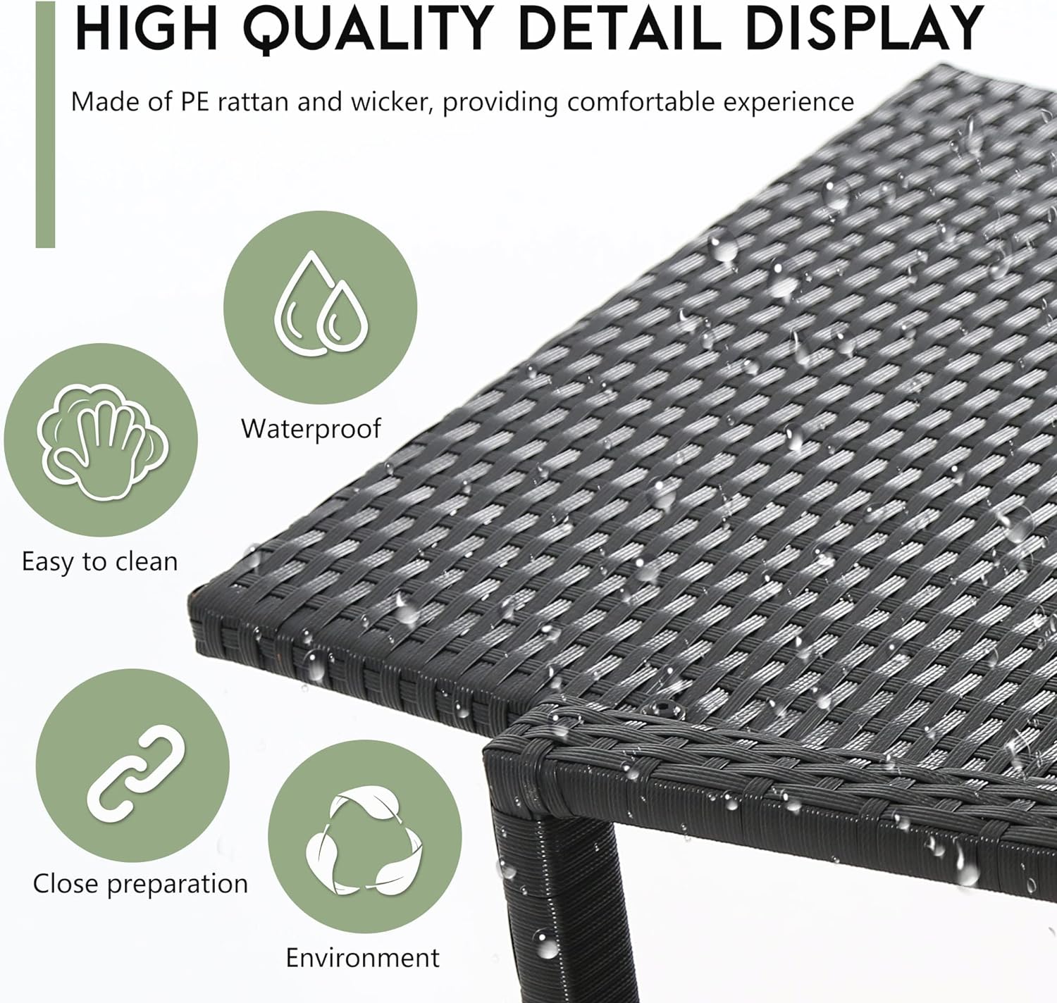 BestMassage - Juego de muebles para exteriores, 3 piezas, con sillas mecedoras,...