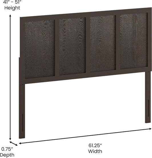 Flash Furniture Oliver Cabecero ajustable de madera con paneles para marcos de...