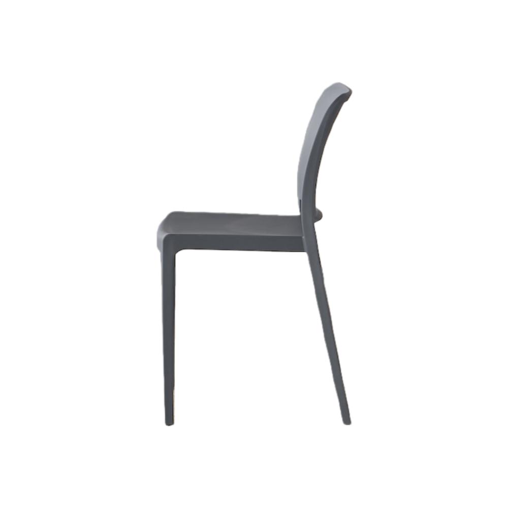 Silla Triveca, Gris oscuro, Con espaldar cerrado y diseño minimalista