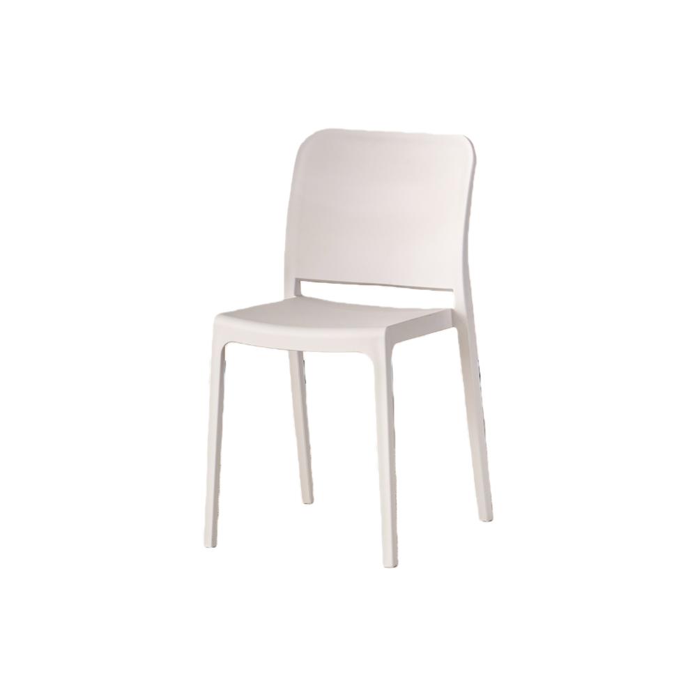 Silla Triveca, Blanco, con Espaldar Cerrado y Diseño Minimalista