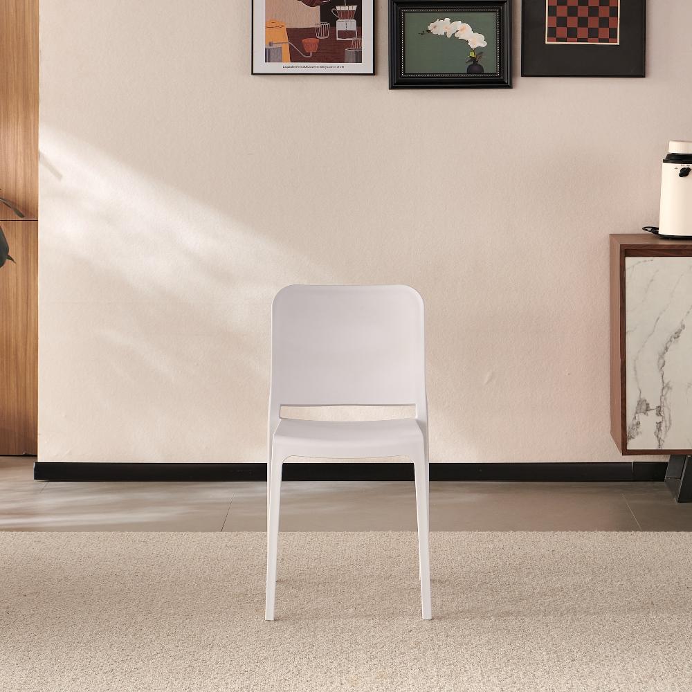 Silla Triveca, Blanco, con Espaldar Cerrado y Diseño Minimalista