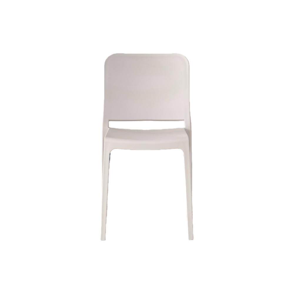 Silla Triveca, Blanco, con Espaldar Cerrado y Diseño Minimalista