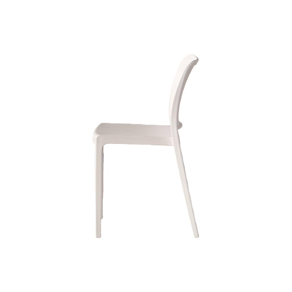 Silla Triveca, Blanco, con Espaldar Cerrado y Diseño Minimalista